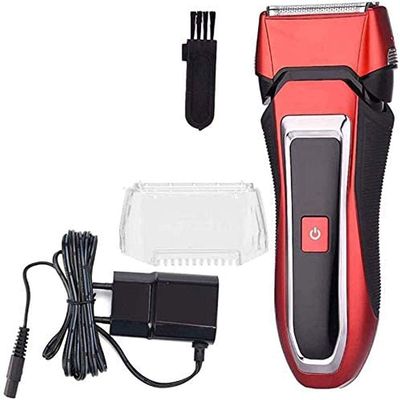 Dongng Electric Razor for Men, Rechargeable, Men Professional Rechargeable Men's Shaver Waterproof Double Blade Reciprocating Binocular Electric Shaver (Red)