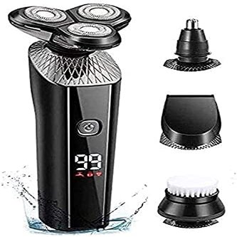 Dongng Electric Shaver for Men, 4 in 1 Head Shavers for Men Electric Rotary Razor Beard Trimmer Grooming Kit, Faster-Charging LED Display USB Rechargeable Ideal Gift