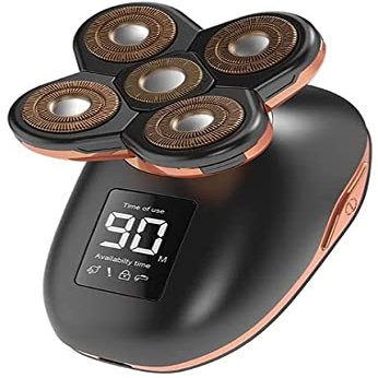 Dongng Electric Shaver for Men, 5 in 1 Head Shavers for Bald Men Electric Rotary Razor Beard Trimmer Grooming Kit, USB Faster-Charging LED Display (Black)