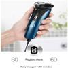 Dongng Mens Electric Razor for Men Electric Face Shavers Rechargeable Shaving Men's Cordless Razors Waterproof Wet Dry Rotary Shavers Beard Nose Mustache Trimmer (Blue) view 3