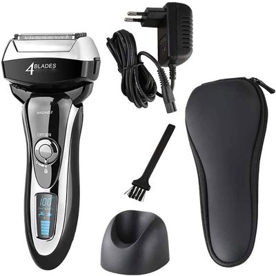 Dongng Electric Reciprocating Razor for Men, Electric Shaver with Precision Trimmer, Rechargeable, Wet & Dry Foil Shaver, Clean & Washable (Black)