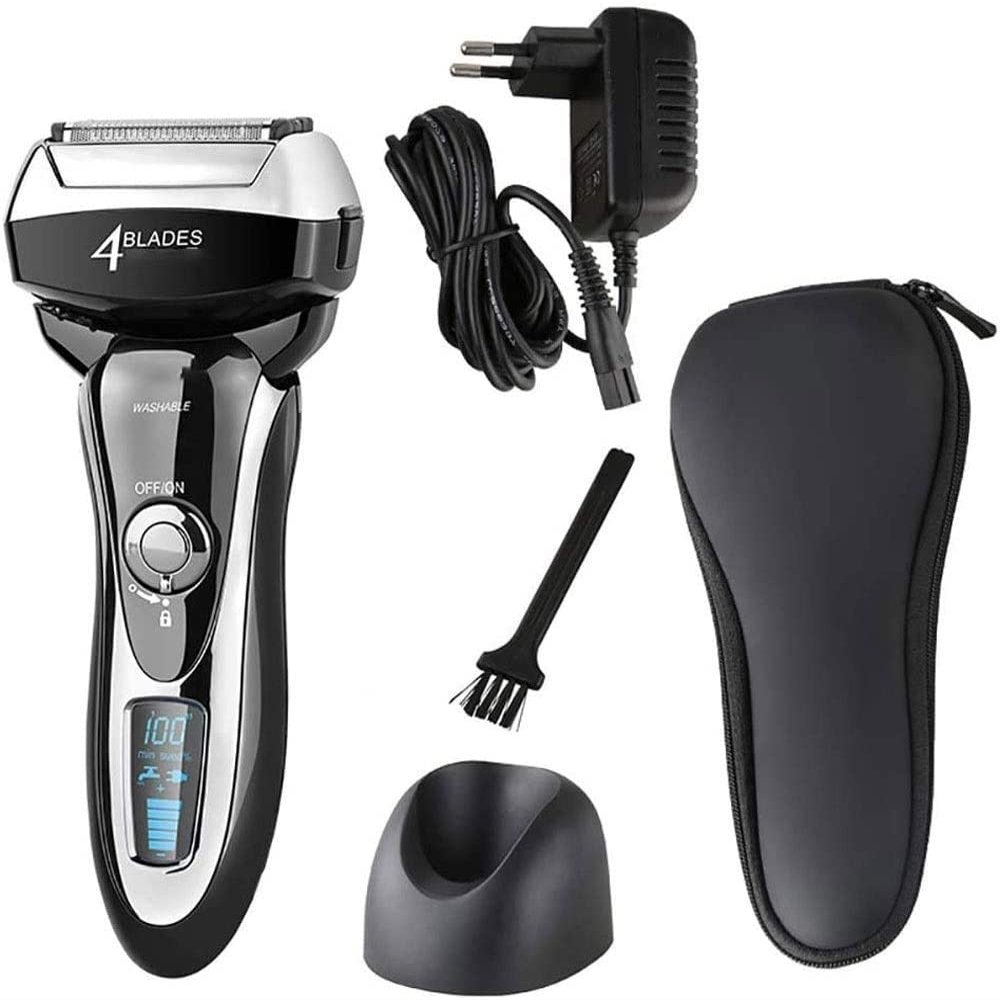 Dongng Electric Reciprocating Razor for Men, Electric Shaver with Precision Trimmer, Rechargeable, Wet & Dry Foil Shaver, Clean & Washable (Black)