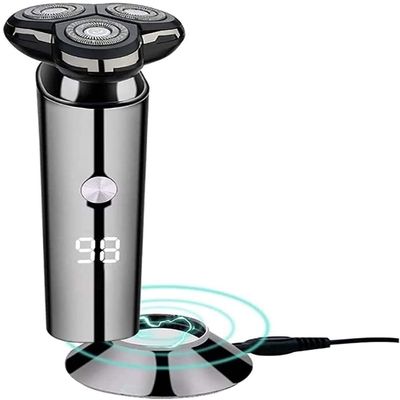 Dongng Electric Razor for Men, Mens Electric Shavers, Dry Wet Waterproof Rotary Facial Shaver, Portable Face Shaver Cordless Travel USB Rechargeable (Black)