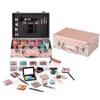 Hot Sugar Makeup Kit for Teenager Girls - Full Starter Cosmetics Set with Eye Shadow Lip Balm Blush Lip Gloss Brush Lip Pencil Eye Pencil and Mirror (Gold Check) view 1