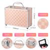 Hot Sugar Makeup Kit for Teenager Girls - Full Starter Cosmetics Set with Eye Shadow Lip Balm Blush Lip Gloss Brush Lip Pencil Eye Pencil and Mirror (Gold Check) view 2