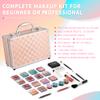 Hot Sugar Makeup Kit for Teenager Girls - Full Starter Cosmetics Set with Eye Shadow Lip Balm Blush Lip Gloss Brush Lip Pencil Eye Pencil and Mirror (Gold Check) view 3