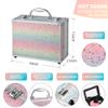 Hot Sugar Makeup Kit for Women Full Kit Teen Girls Starter Cosmetic Gift Set with Beautiful Rainbow Train Case Includes Pigmented Eyeshadow Palette Blush Lipstick Lip Pencil Eye Pencil (Rainbow) view 2