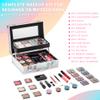 Hot Sugar Makeup Kit for Women Full Kit Teen Girls Starter Cosmetic Gift Set with Beautiful Rainbow Train Case Includes Pigmented Eyeshadow Palette Blush Lipstick Lip Pencil Eye Pencil (Rainbow) view 3