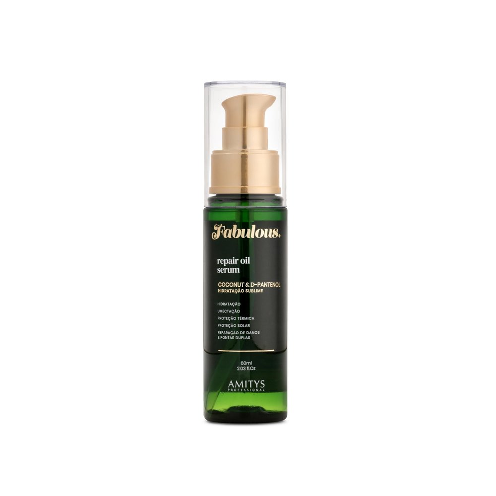 Amitys Professional Fabulous Repair Oil, Coconut Oil, D-Pantenol, Stronger, Softer Strands, Repair Hair Structure, Deep Strand Cleanse, Restore Hair Vitality, Increase Brightness, 60 milliliters