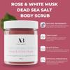 Amira Beauty Dead Sea Salt Body Scrub | Foaming Shower Scrub with Organic Essential Oils | Exfoliates and Moisturizes Skin | 7 OZ (Rose & White Musk) view 3