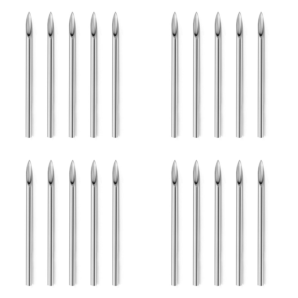 Vsnnsns 16G Piercing Needles 316L Surgical Steel Piercing Needles for Nose Septum Lip Tongue Belly Eyebrow Rings Cartilage Tragus Helix Rook Conch Daith Earrigns Piercing Needles 16 Gauge