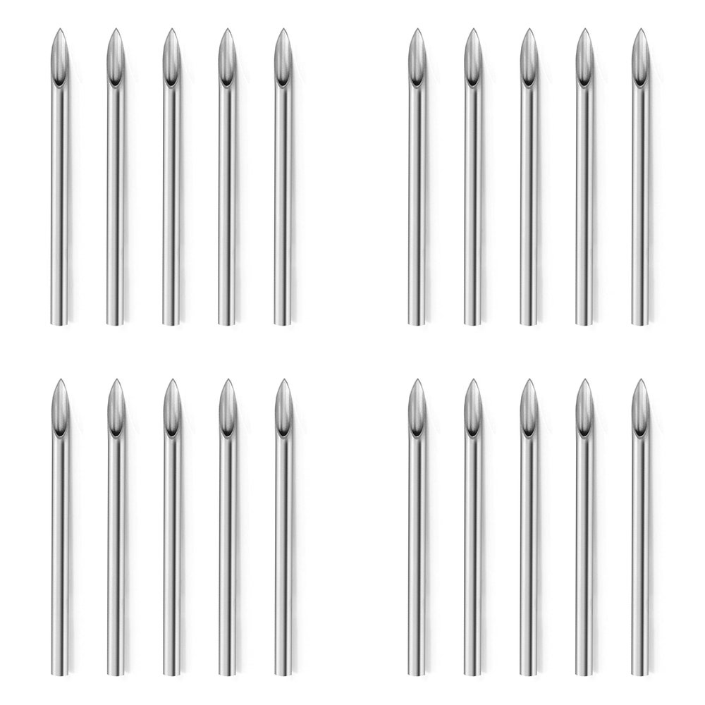 Vsnnsns 12G Piercing Needles Disposable Sterilized Stainless Steel Body Piercing Hollow Needles for Tongue Nipple Piercing Nose Septum Rings Earrings Piercing Jewelry