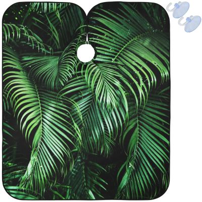 Visesunny Barber Cape - 3D Palm Leaf Polyester Hair Cutting Salon Apron Anti-Static Haircut Water-Resistant Shaving Cloth Beard Shaving Bib