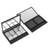 Beaupretty Magnetic Empty Eyeshadow Palette with Mirror and 8 Round Metal Pans Matte Black Compact Makeup Tray 4.33X2.95X0.39 Inches for Custom Eye Shadow Storage view 1