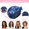 2 PCS Waterproof Shower Caps, Oversized Adjustable Hair Cap with Bow Knot for Women, Reusable Double Layer Waterproof Bathing Cap for Shower, Spa, Makeup, Design for All Hair Lengths/Style view 3