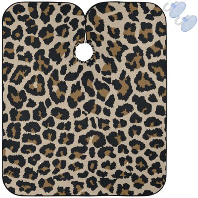 Visesunny Barber Cape - Dark Leopard Grain Polyester Hair Cutting Salon Apron Anti-Static Water-Resistant Shaving Bib