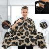 Visesunny Barber Cape - Dark Leopard Grain Polyester Hair Cutting Salon Apron Anti-Static Water-Resistant Shaving Bib view 3