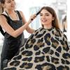 Visesunny Barber Cape - Dark Leopard Grain Polyester Hair Cutting Salon Apron Anti-Static Water-Resistant Shaving Bib view 4