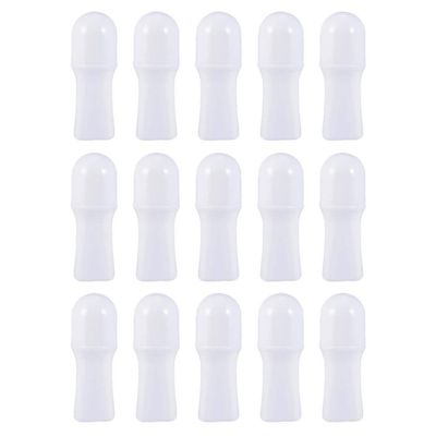 Empty Refillable Roll On Bottles: 50ml Plastic Roller Bottle DIY Containers for Essential Oils Cosmetics Lotion 15pcs