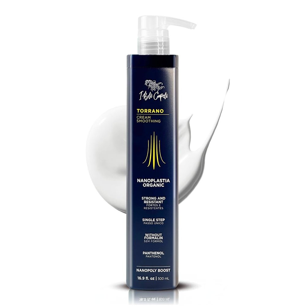 I Belli Capelli Torrano Cream Nano Keratin Hair Treatment, Straightening Hair 1 Step, Formaldehyde Free-Nanoplastia Para Alisar Cabello, Keratina Organica Sin Formol -Brazilian Nano Keratin (500ml)