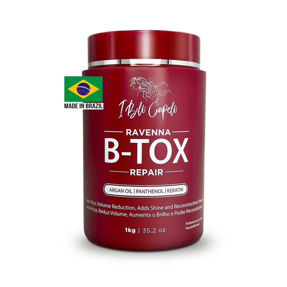 I Belli Capelli Ravenna Repair B-tox Hair Treatment -Cirugia Capilar Para El Cabello, Formaldehyde-Free, Long Lasting, Anti-Frizz, Smoothing, 35.2 oz (1kg)