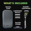 Gillette Labs with Exfoliating Bar by Gillette Mens Razor and Travel Case, Shaving Kit for Men, Storage on the Go, Includes Travel Case, 1 Handle, 3 Razor Blade Refills, and Premium Magnetic Stand view 3