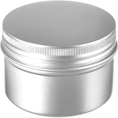 Heyiarbeit 24 Pack 1 oz Round Lip Balm Tin Cans - Aluminum Cosmetic Sample Containers with Screw Lid - Silver Metal Empty Tins Storage Travel Tin Jars