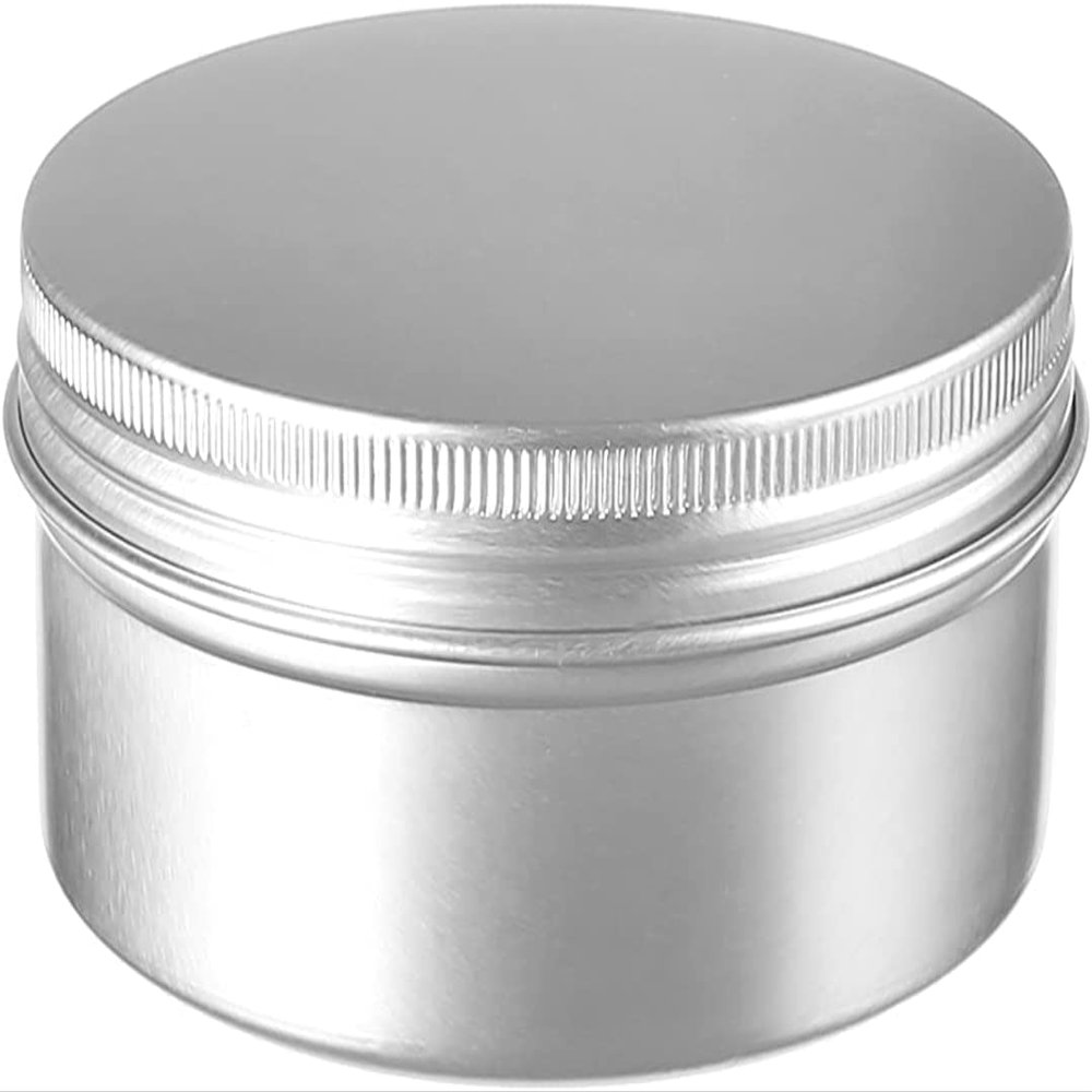 Heyiarbeit 24 Pack 1 oz Round Lip Balm Tin Cans - Aluminum Cosmetic Sample Containers with Screw Lid - Silver Metal Empty Tins Storage Travel Tin Jars