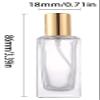 10ML Perfume Bottles Mini Refillable Glass Bottle Portable Travel Bottle with Sprayer Empty Container for Travel, Cleaning, Perfume, Essential Oils, Square, Gold Caps, No Leak, Clear, Pack of 10 view 2