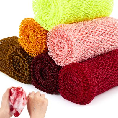 6 Pieces African Net Sponge Authentic Exfoliating Net Bath Shower Body Loofah Scrubber Washcloth Back Scrub for Women Men Face Skin Care Bathroom Daily Use Travel Bath Accessories(Multiple Color)