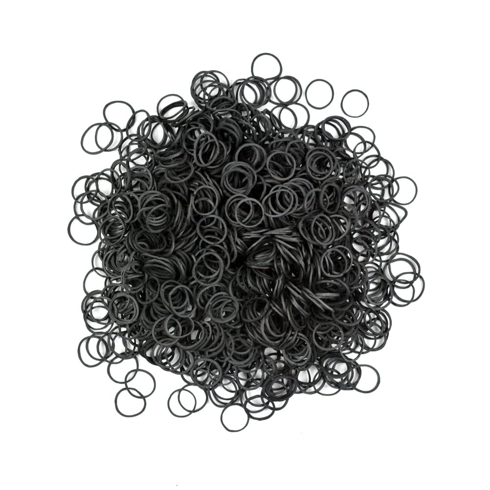 1000 Pcs Mini Rubber Bands Elastic Hair Ties Bands Soft Hair Elastic Ties Small Elastic Bands for Hair Braiding Hair Making Hairstyle (Black)