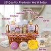 Aqua Elegante Spa Basket For Women - Deluxe Bath Set with Wash, Bubble Bath, Lotion, Salts, Body Scrub, Towel, Shower Puff, Bathbombs, Reusable Basket, Gifts for Mom, Wife, Her - Lavender & Chamomile view 2