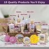Aqua Elegante Bath Spa Gift Set - 15 Piece Premium Basket with Wash, Bubble Bath, Lotion, Salts, Body Scrub, Towel, Shower Puff, Bathbombs, Reusable Basket, Gifts for Women - Lavender & Chamomile view 2