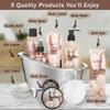 Aqua Elegante Spa Gift Basket - Luxury Bath Set with Body Wash, Bubble Bath, Lotion, Salts, Scrub, Spray, Shower Puff, Towel, Gifts for Women, Mom, Wife, Her - Coconut & Vanilla view 2