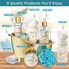 Aqua Elegante Spa Gift Basket - Luxury Bath Set with Body Wash, Bubble Bath, Lotion, Salts, Scrub, Spray, Shower Puff, Towel, Gifts for Women, Mom, Wife, Her - Jasmine & Lavender view 2