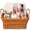 Aqua Elegante Spa Basket For Women - Deluxe Bath Set with Wash, Bubble Bath, Lotion, Salts, Body Scrub, Towel, Shower Puff, Bathbombs, Reusable Basket, Gifts for Mom, Wife, Her - Coconut & Vanilla view 1