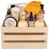 Bath Spa Gift Sets - Luxury Basket With Honey & Almond - Spa Kit Includes Wash, Bubble Bath, Lotion, Bath Salts, Body Scrub, Shower Puff, Bathbombs, Soap and Towel view 1