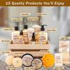 Bath Spa Gift Sets - Luxury Basket With Honey & Almond - Spa Kit Includes Wash, Bubble Bath, Lotion, Bath Salts, Body Scrub, Shower Puff, Bathbombs, Soap and Towel view 2