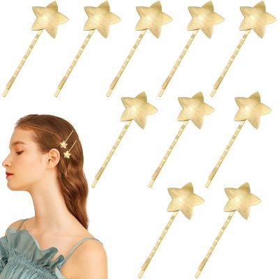 10 Pcs Star Hair Clips Wedding Bridal Bobby Pins Metal Hair Barrettes Non-Slip Hair Clip Sparkling Headpieces Fashion Hair Barrettes for Women and Girls