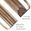 Ponytail Extension Human Hair 100% Real Remy Human Hair Wrap Around Ponytail Long Straight Ponytail Hairpiece Pony Tails Hair Extensions (14inch, P10/613(Dark Brown and Bleach Blonde)) view 2
