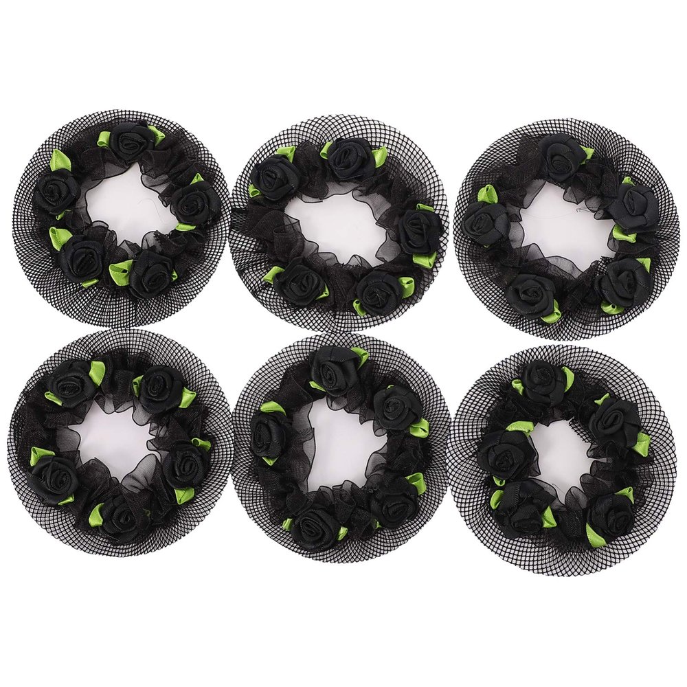 12 Pcs Bun Net Pocket Fabric Hair Rope To Weave