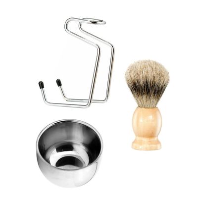 FOMIYES 1set Beard Care Tools Convenient Shaving Kit Bowl Rack Brush for Men Lightweight Easy to Use Beard Cleaning Accessories