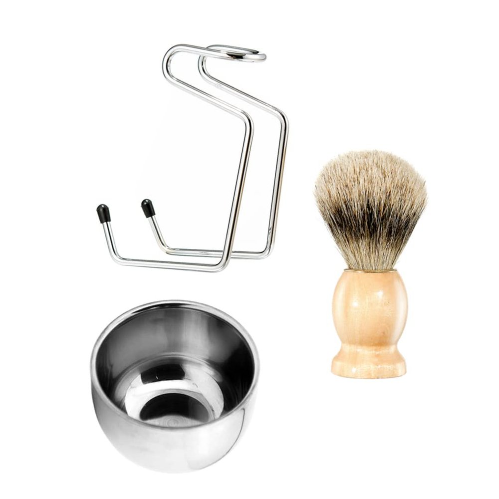 FOMIYES 1set Beard Care Tools Convenient Shaving Kit Bowl Rack Brush for Men Lightweight Easy to Use Beard Cleaning Accessories
