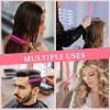 Nuenen 15 Piece Nylon Comb Set for Grooming Salon with Boar Bristle Brush Fluffy Brush Rat Tail Comb Triple Teasing Scrub Dual Edge Scrub and 10 Duckbill Clips for Women(Pink and Black) view 4