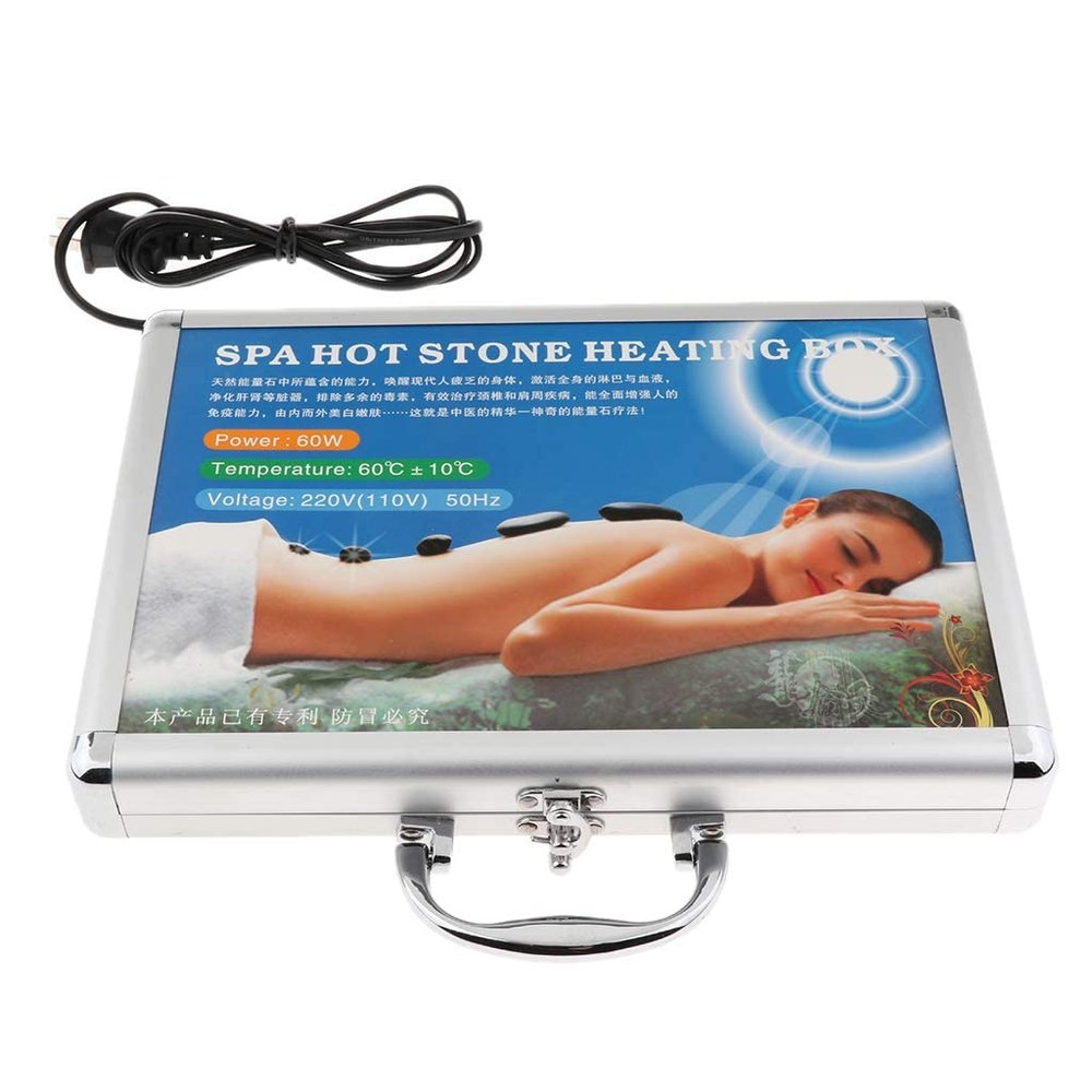 Backbayia Spa Hot Stone Heating Box Electric Massage Stone Heater Case for Salon Spa Body Relaxing