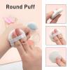 12 PCS Cotton Powder Puff Face Makeup Puff Pads 2.36 Inch, Velour Round Fluffy Puff for Loose Powder Foundation (White) view 3