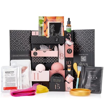 AVUX Beauty Care Bundle 31 pcs  Bath and Body Set includes Jelly Mask, Jade roller, Gua Sha, Bath Bomb, bowl, towel, spatula and more  Spa set gift on birthday and wedding for girls and women
