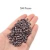 HAHIYO 500pcs Brown 5.0x3.0x3.0 mm Micro Links Hair Extension Beads Silicone Lined Hair Extensions Rings for Professional Salons Extensions Tool view 3