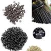 HAHIYO 500pcs Brown 5.0x3.0x3.0 mm Micro Links Hair Extension Beads Silicone Lined Hair Extensions Rings for Professional Salons Extensions Tool view 4