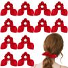 ACO-UINT 12 Pack Satin Scrunchies with Tails - Bow Hair Accessories for Thick Hair, Red Bunny Ear Hair Ties for Girls view 1